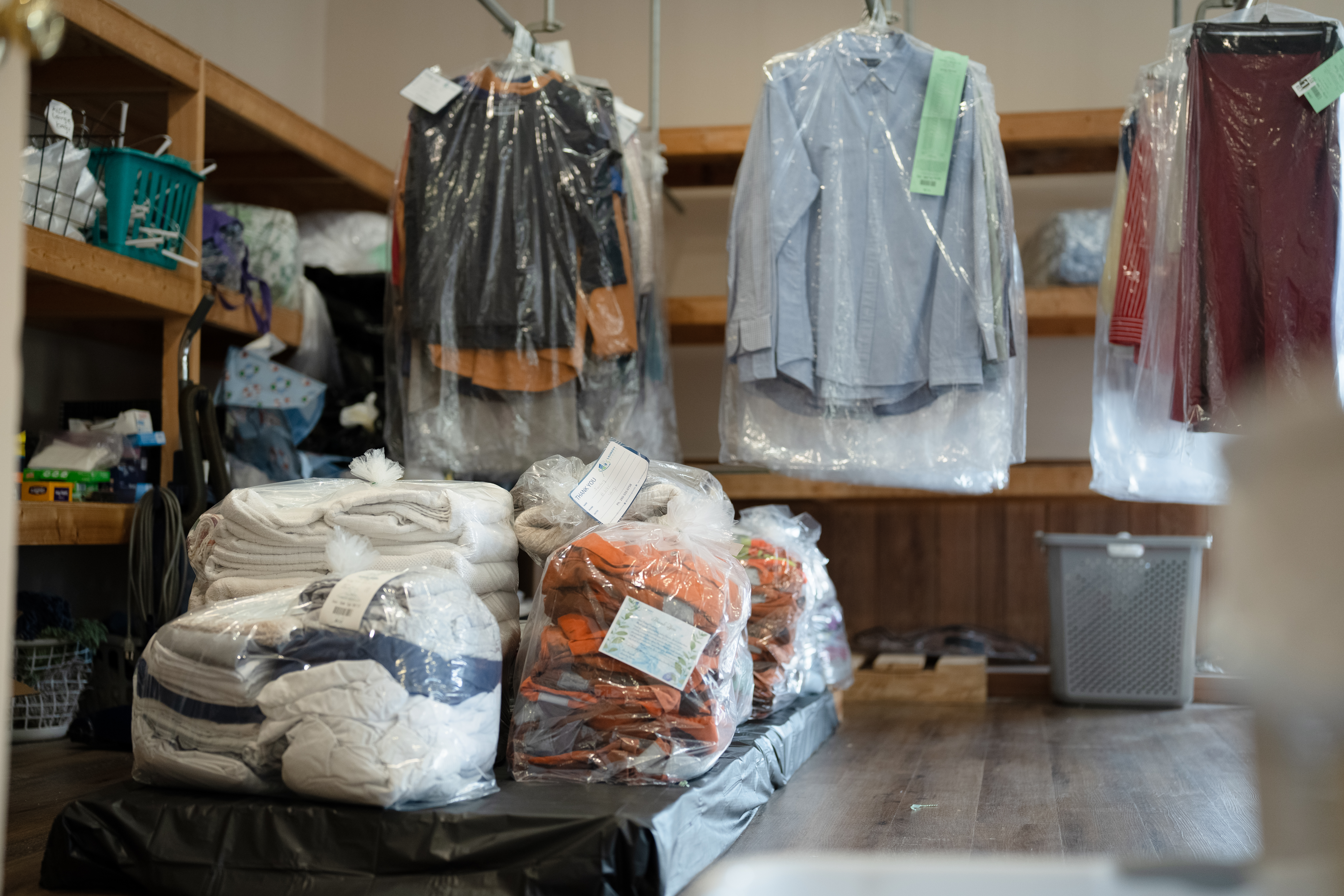Neatly folded clothes wash dry fold service